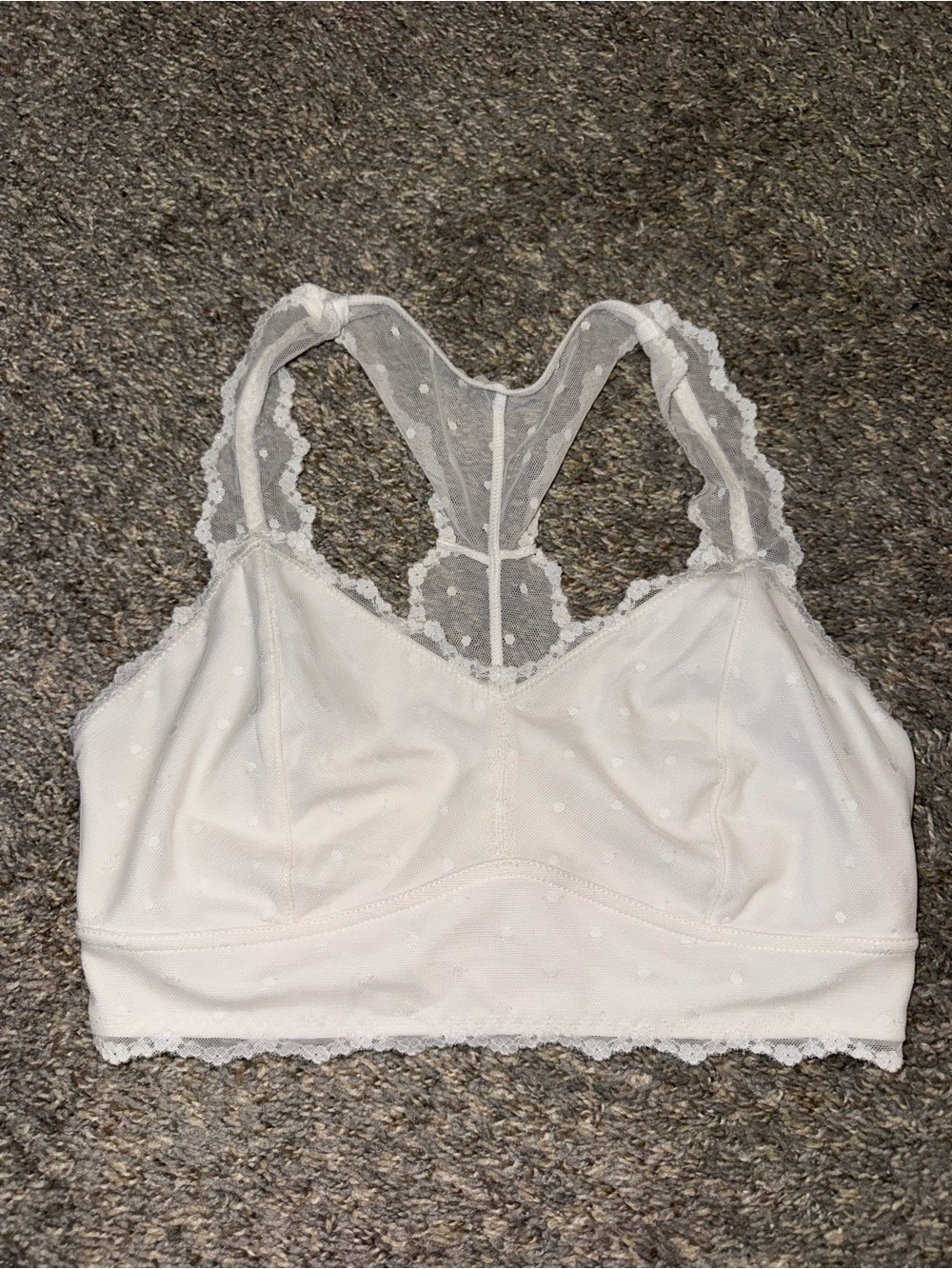 BKE Lace Racerback Bralette - White Small